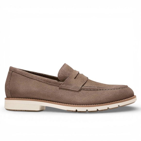 Cole Haan Flexgrand+ Penny Suede Loafers Mens Size 10.5M Truffle Brown Shoes NEW